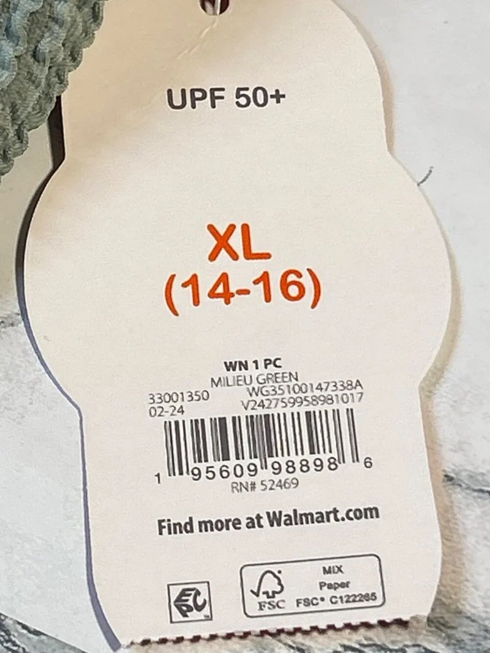 Wonder Nation Size XL (14-16) Textured One-Piece Swimsuit UPF 50+ Protection